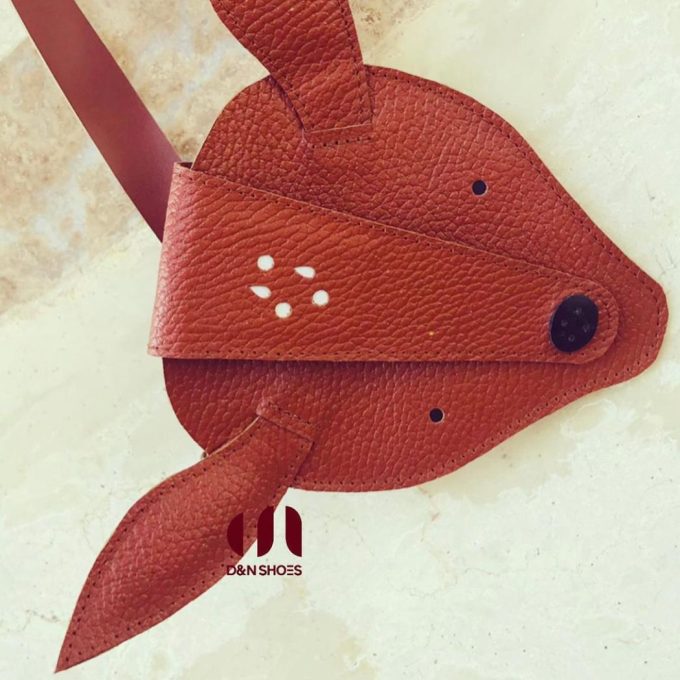 کیف دوشی غزال | چرم طبیعی فلوتر عسلی